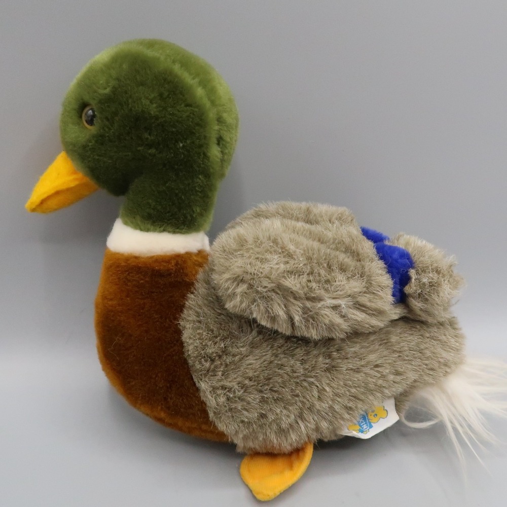 R Dakin Vintage 1981 Mallard Duck 11" Plush Stuffed Animal Wildlife Fowl